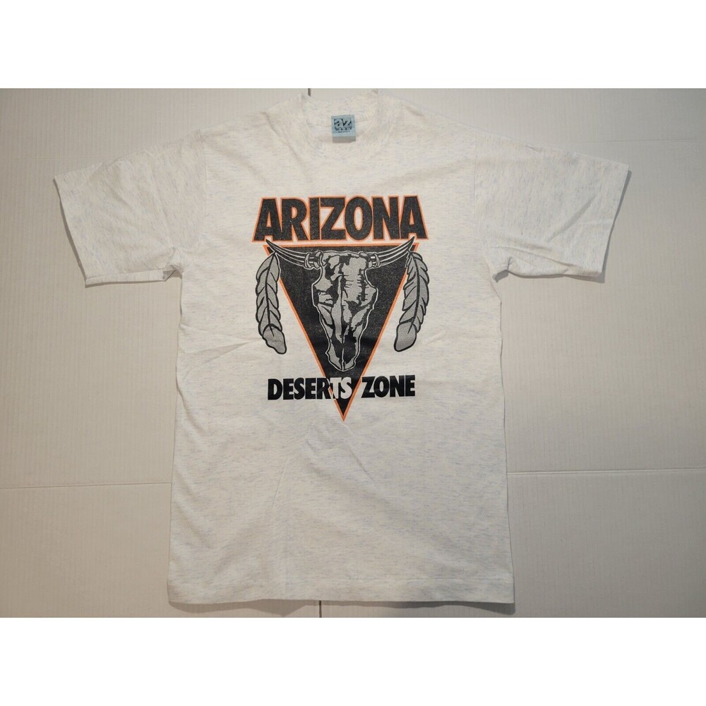 Vintage Arizona Bull Skill Native Feathers Deserts‎ Zone Grey Orange Mens M Usa